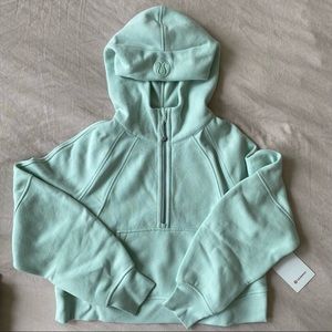 NWT Lululemon Scuba Oversized 1/2 Zip Hoodie in Delicate Mint XS/S